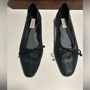 Badgley Mischka Black Mesh Ballet Flats